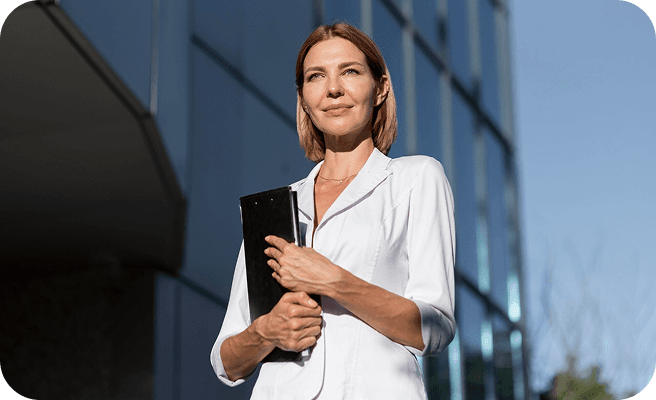 Customer reviewing photoreal product samples generated by MerchandAise.