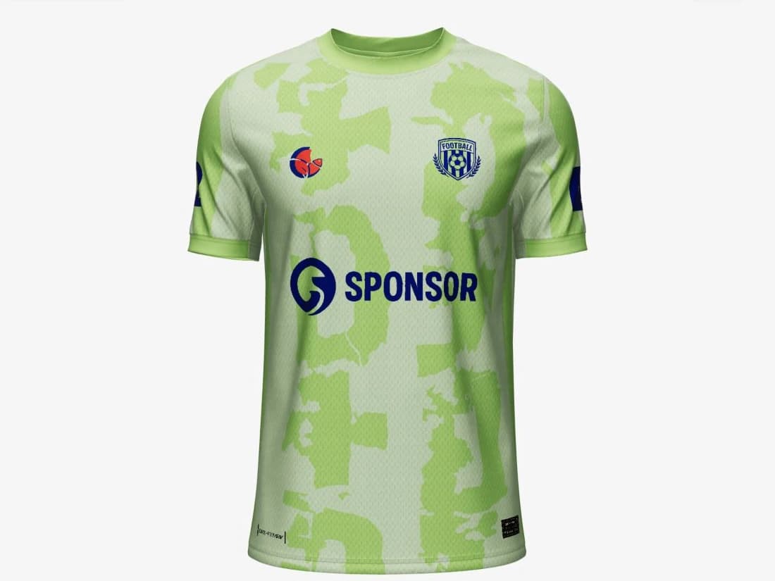 Product preview of the green Concept 4 Pro football jersey.
